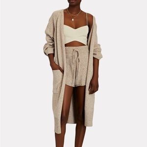 NWT Shona Joy beige sweater duster and shorts set